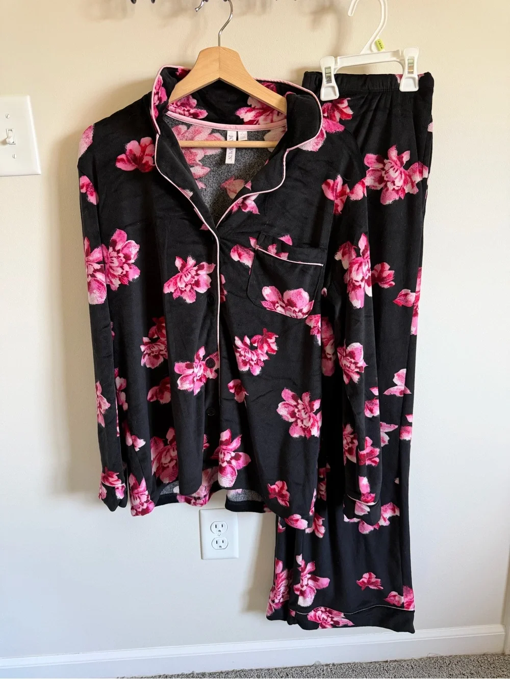 Joyspun Floral Button Down Matching Pajama Set